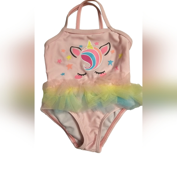 Wonder Nation Unicorn Tutu Swimsuit Size 0-3 New Without Tag - Picture 2 of 3